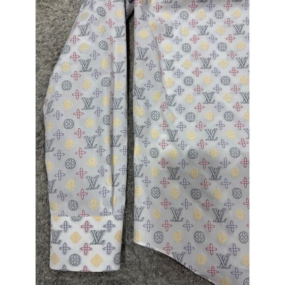 Louis Vuitton LVSE Regular Long Sleeve DNA Logo Monogram Button Up Down Shirt M - Picture 11 of 15